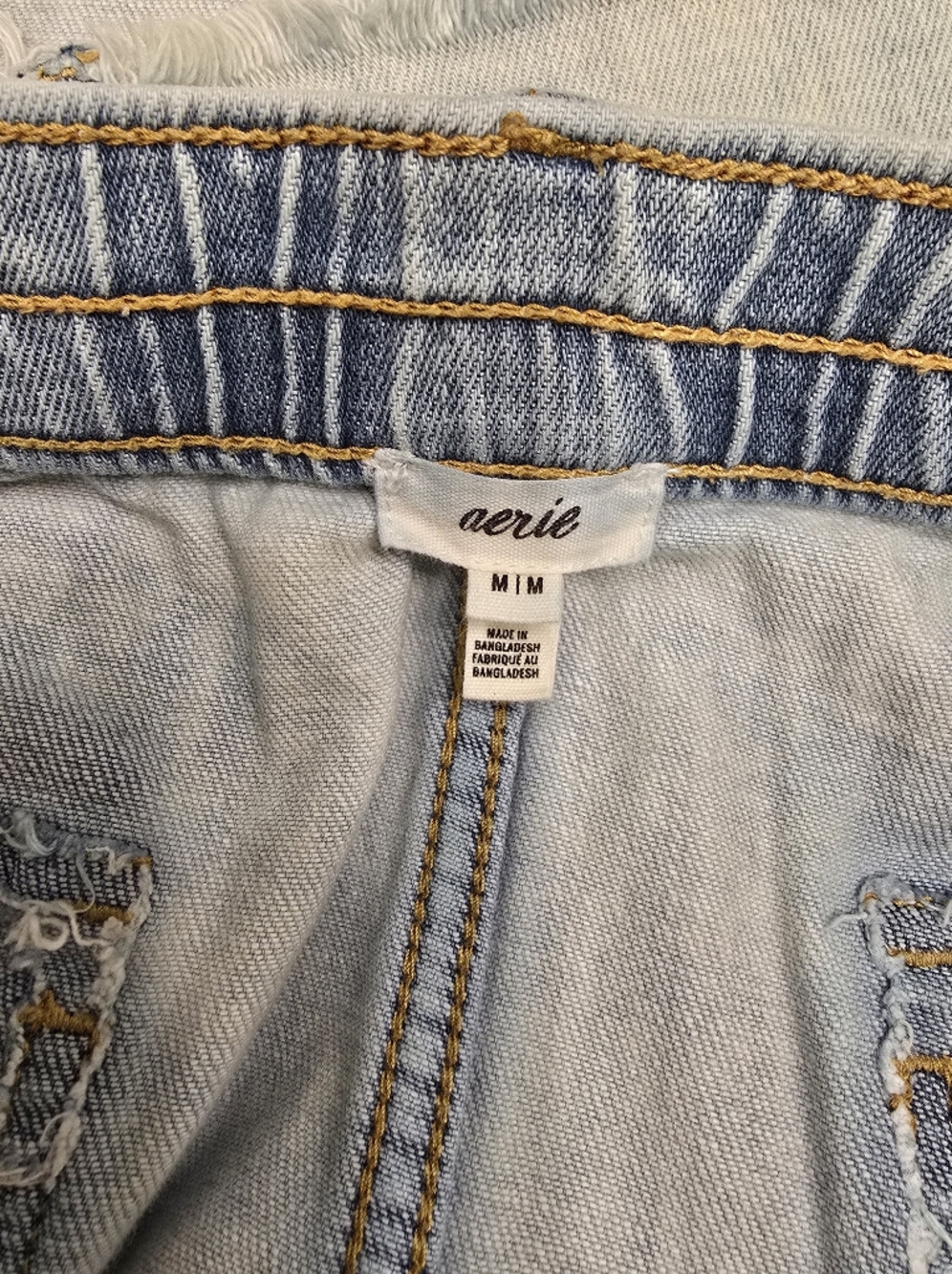 Aerie Denim Cargo Micro Mini Skirt M Blue Distressed - Picture 6 of 11
